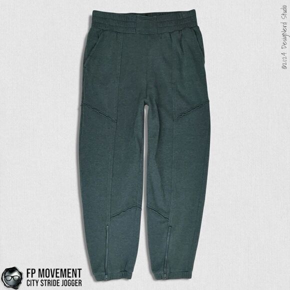 FP MOVEMENT CITY STRIDE JOGGER IN PINE OVERSIZED SWEATPANTS SMALL DARK GREEN - Picture 2 of 14